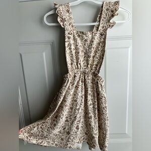 Jax & Lennon neutral pinafore dress bamboo made in Canada 5/6T